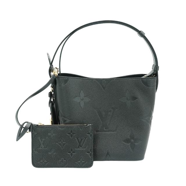 【Louis Vuitton 路易威登】All In BB 壓紋牛皮斜背水桶包(M13480-黑)