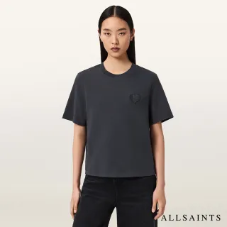 【ALLSAINTS】LOVER LISA 純棉愛心LOGO塗鴉短袖T恤-灰 W205JC(寬鬆版型)