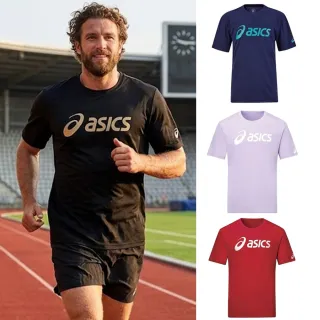 【asics 亞瑟士】運動短袖T恤-台灣製 吸濕排汗 休閒 運動 上衣(2033C183-001)