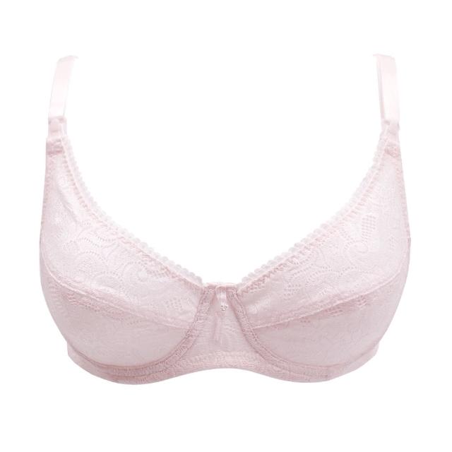 【Gennies 奇妮】哺乳內衣 透氣蕾絲鋼圈款內衣(粉 超值)
