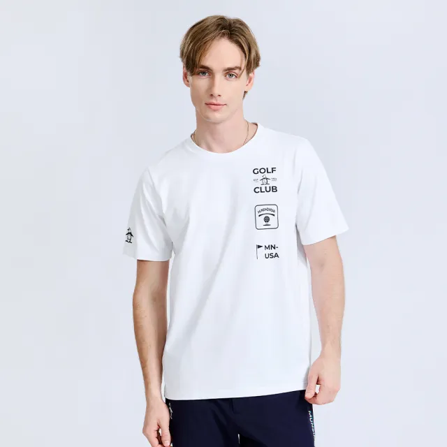 【Munsingwear】企鵝牌 網路獨家 男款白色 總動員印花設計短袖上衣 MGXL2507