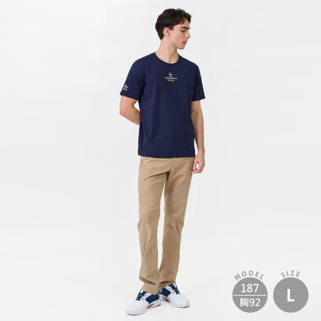 【Munsingwear】企鵝牌 網路獨家 男款藏青色 精緻刺繡質感T恤 MGXL2509