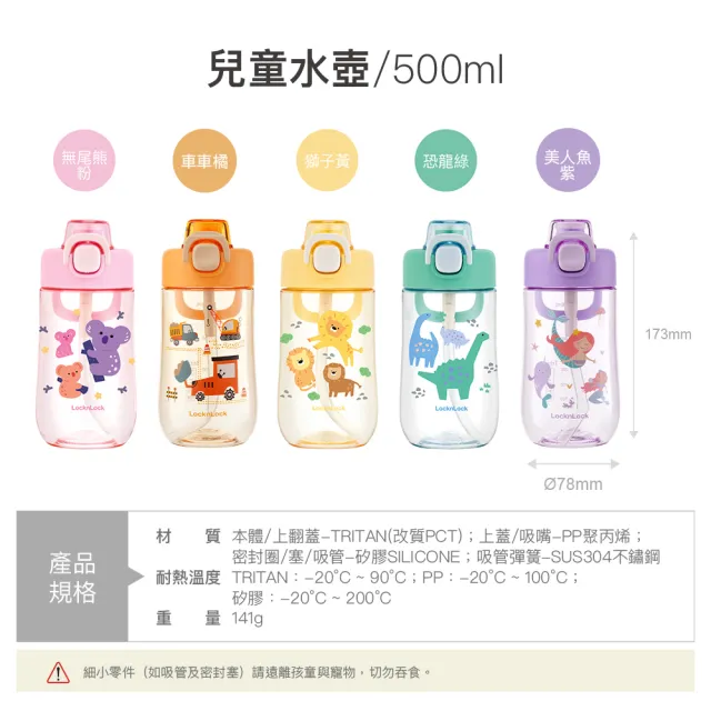 【LocknLock 樂扣樂扣】官方直營 兒童水壺500ml(三款任選/Tritan材質/兒童水壺)
