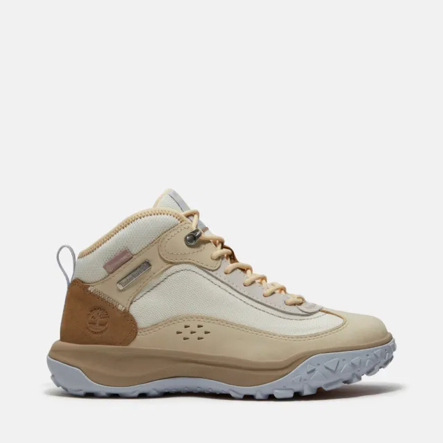 【Timberland】女款淺米色Motion 7防水中筒健行鞋(A423GEN7)