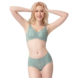 【Swear 思薇爾】有氧森活系列B-F罩無鋼圈蕾絲包覆女內衣(光譜綠)_出清品