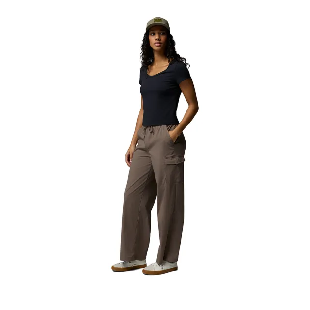 【Columbia 哥倫比亞】女款-涼感寬版長褲-Chill Creek™ Cargo Pant-鐵灰棕(UAR08630IT/KS)