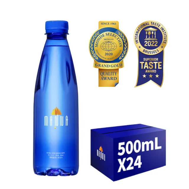 【MANNA 瑪哪】天然蘇打礦泉水500mlx24入/箱(進口鹼性無氣火山冷泉水)