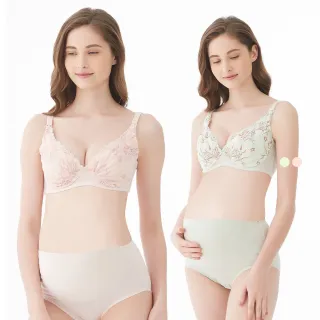 【Gennies 奇妮】3件組*哺乳內衣 沁涼蕾絲美型軟鋼圈內衣(共2色)