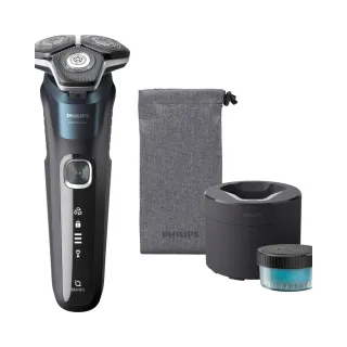 【Philips 飛利浦】S5889/60 SkinIQ 5000系列智能電鬍刀-全能旗艦組(含無線清洗座+鼻毛刀頭/官方直營)