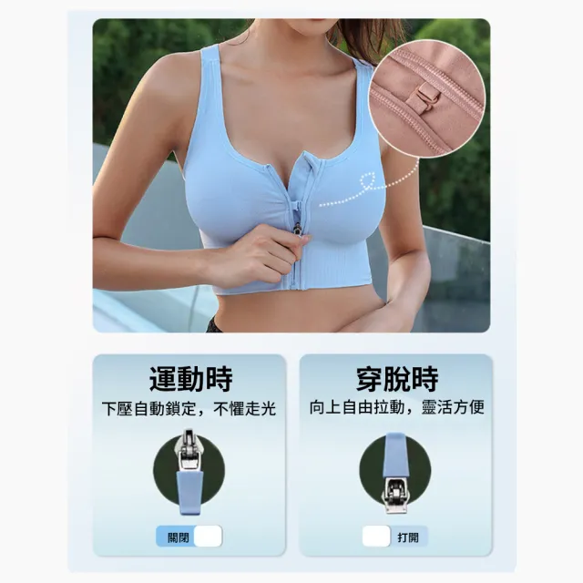 【GAPE】前拉鍊運動內衣 高強度防震 聚攏防下垂 健身瑜伽文胸 跑步跳操必備 健身日常兩用 禮物