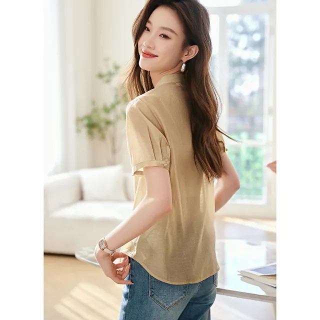 【ALLK 歐楷】新品上架 排釦造型上衣 淺黃色 尺寸L-XXL/中大尺碼/涼爽/透氣