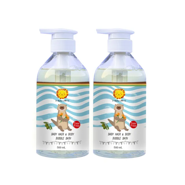 【獅子寶寶】金盞花舒緩保濕系列 嬰幼兒2in1洗髮沐浴泡泡露2入組(500mL) 兒童寶寶洗澡洗髮沐浴 洗沐二合一