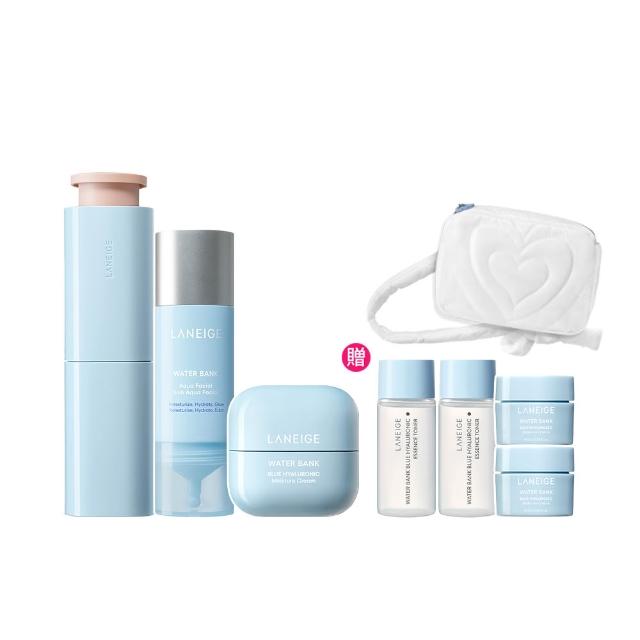 LANEIGE蘭芝 全能爆水修護保濕組 是一款集保濕、修護與滋養於一體的保養組合，適合所有肌膚型別。內含多款明星產品，如爆水肌底液、水光肌乳液與水光肌霜，能有效提升肌膚保水力，改善乾燥與粗糙，讓肌膚水潤透亮。適合日常保養使用，輕盈不黏膩，快速吸收，帶來持久水潤感。