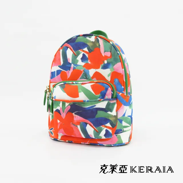 【KERAIA 克萊亞】魅力價-春花漫舞彩繪印花後背包