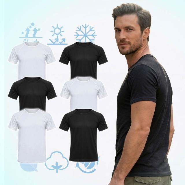 【富立金】6件組-MIT冰礦咖啡涼感輕著男上衣M/L/XL( L299 吸濕排汗 涼感透氣 抑菌 消臭 台灣製)