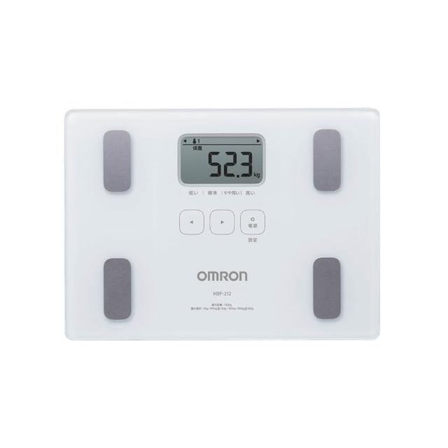 【OMRON 歐姆龍】電子體重計/兩點式體脂計 HBF-212 (白色)