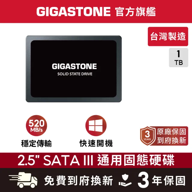 【Gigastone 立達國際】1TB SATA III 2.5吋 ssd高效固態硬碟(讀520M/寫480M)