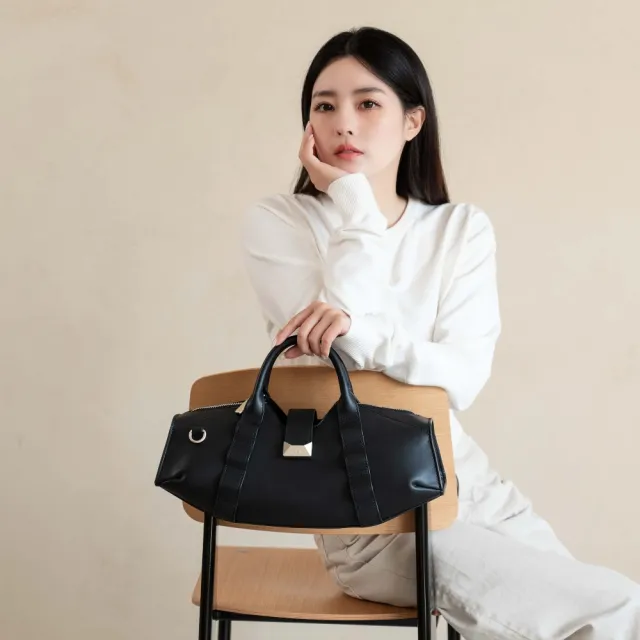 【KlassiC.】niceynook 包袋支線 - SONA 牛皮波紋船型包 可肩背 手提多元變化造型 真皮面料
