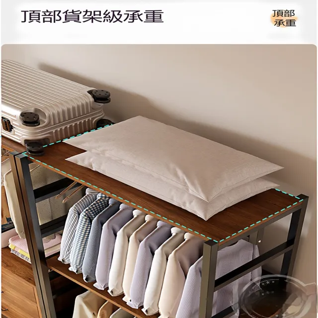 [樂億家居]衣櫃 衣櫥 60*45*220CM 開放式衣櫃 金屬衣櫃 組合式衣櫃 衣帽架(前簾款 預售15工作天)