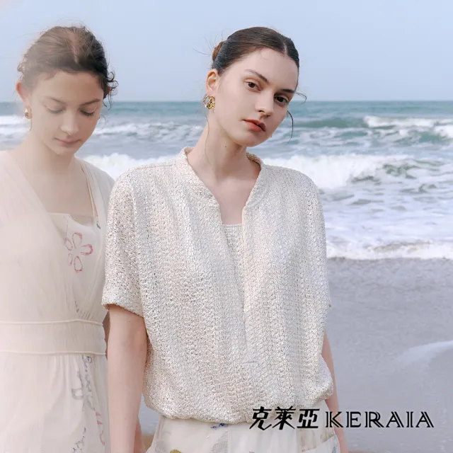 【KERAIA 克萊亞】月光詩歌編織假兩件上衣