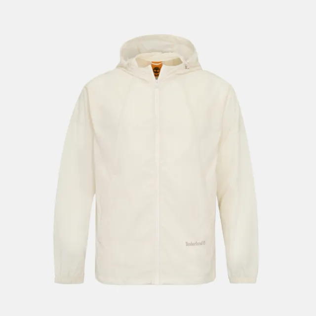 【Timberland】中性白色防潑水可收納防曬外套(0YHFGCM9)