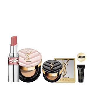 【YSL】官方直營 超模光感水潤彩妝組(粉氣墊+水唇膏新品)