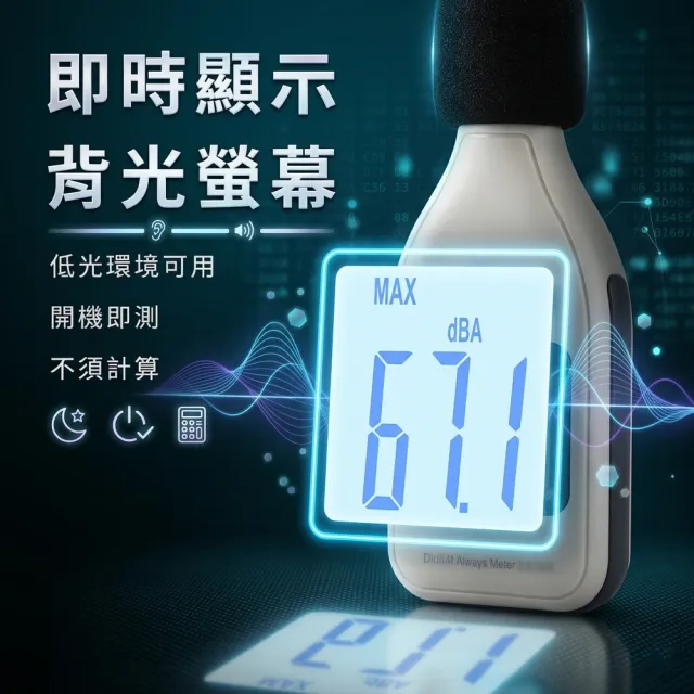 噪音檢測儀器 分貝計 分貝儀 音量計 噪音儀 音量測試 3-SLM(分貝機 噪音表 背光顯示)