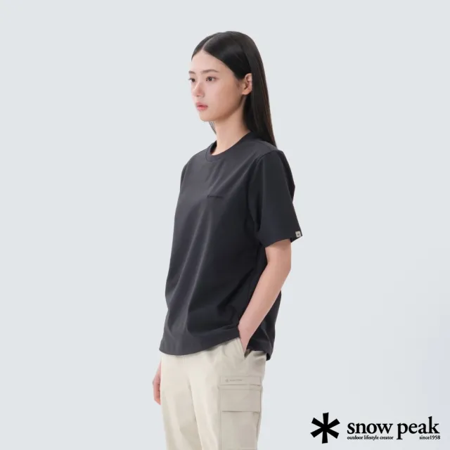 【Snow Peak】女 經典女款針織短袖T恤 黑