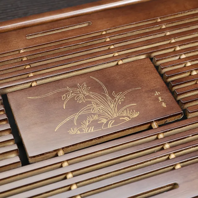 【Quality 聚家】實木茶盤 中式茶盤 排水式茶盤 雙層抽屜瀝水茶具架 儲水茶盤（可拆卸清理/隱藏出水口）