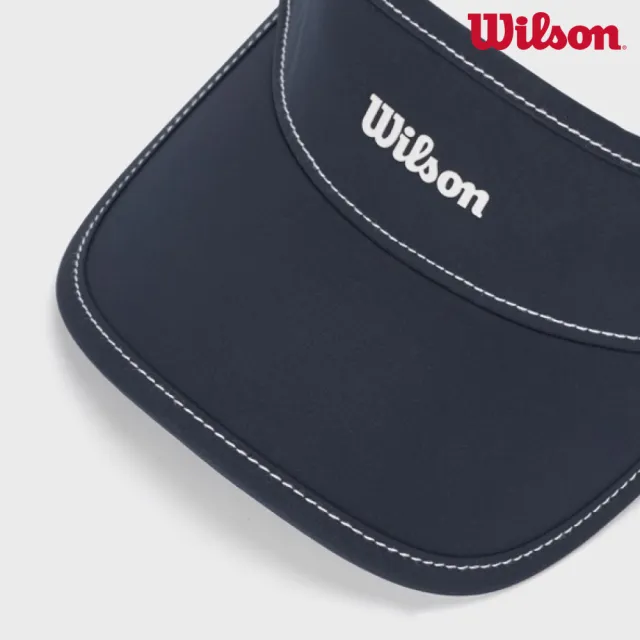 【WILSON】Court Sweatband Visor  中性 配件 中空帽 海軍藍 WA00080U001001