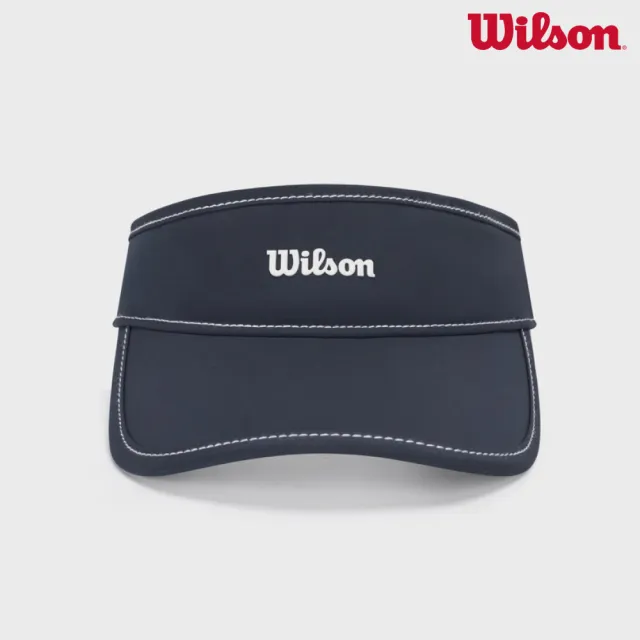 【WILSON】Court Sweatband Visor  中性 配件 中空帽 海軍藍 WA00080U001001