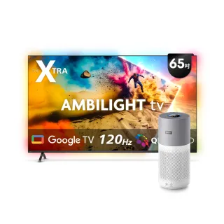 【Philips 飛利浦】65型 4K Mini LED 120Hz Google TV 智慧顯示器 (65PML9109)+奈米級清淨機 (AC3033)