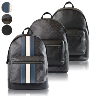 【COACH】男款 鵝卵石紋/防刮皮革拉鍊後背包-(新款任選)