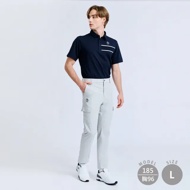 【Munsingwear】企鵝牌 男款藏青色 簡約百搭立體壓印短袖POLO衫 MGXT20C2