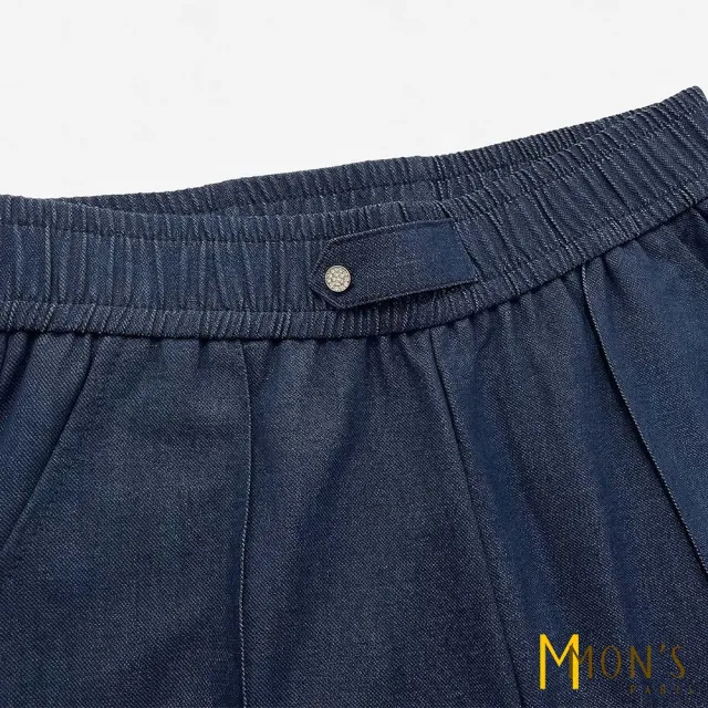 【MON’S】立體中線天絲寬鬆親膚直筒褲(直)