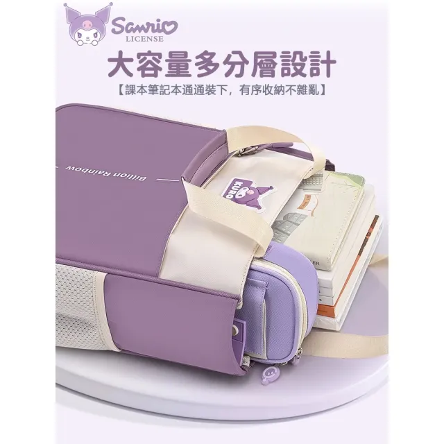 【SANRIO 三麗鷗】時尚卡通造型直式多分層防潑水手提單肩補習袋-酷洛米/美樂蒂/凱蒂貓/大耳狗(平輸品)