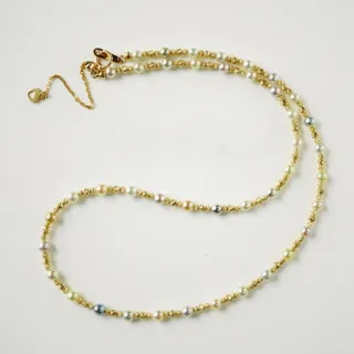 月輝珠寶 3.5-4mm 日本 Akoya 天然海水珍珠 18K金 項鍊 滿天星設計 65cm 毛衣鏈 優雅百搭