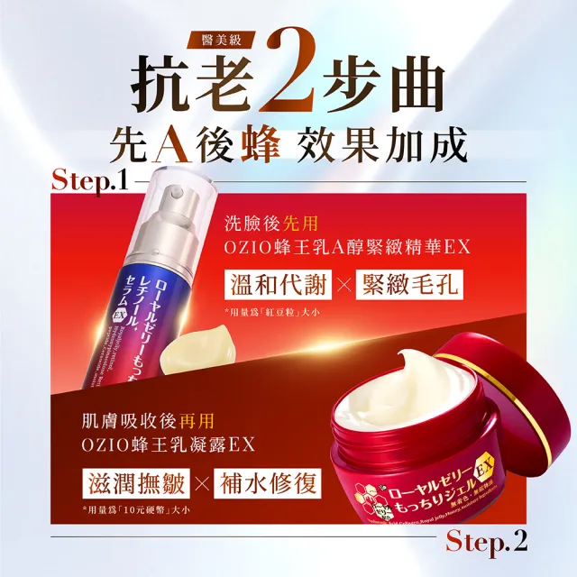 【OZIO 歐姬兒】蜂王乳A醇緊緻精華EX30g A+抗老精華(極致無齡/精準抗老再升級)