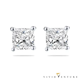 【Vividventure 亞帝芬奇】GIA 1克拉 ESI1 天然鑽石 真鑽 耳環 簡單生活 14K金台+18K金耳針