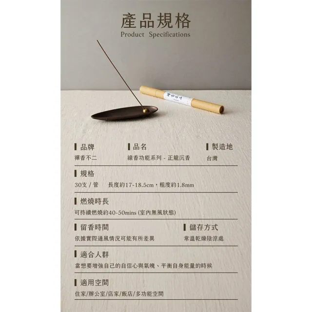 【inzense 禪香不二】正龍沉香(柔和調性 沉穩力道 正氣凜然 驅邪 居家淨化 中元節 平安月)
