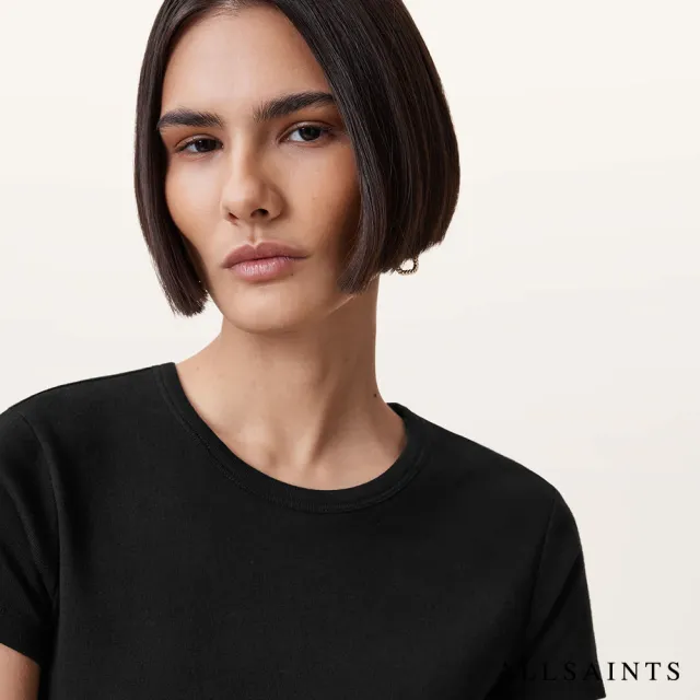 【ALLSAINTS】STEVIE 純棉修身短袖T恤-黑 W194JA(修身版型)