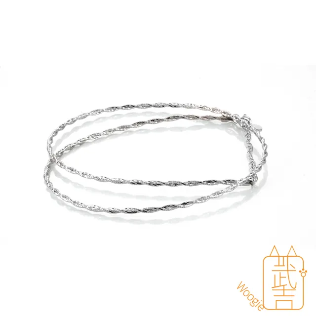 【Woogie武吉珠寶】義大利精品鏡面雙股設計純銀套鍊(鏡面雙股 2-3mm銀色分色可選)