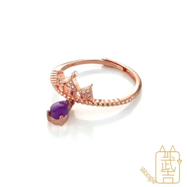 【Woogie武吉珠寶】精品舒俱萊雕刻爪鑲純銀戒指(皇冠6x4mm)