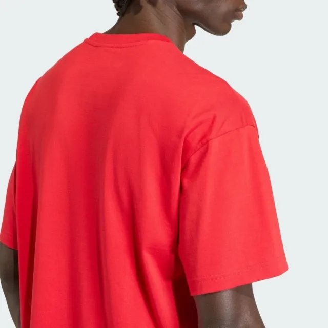 【adidas 愛迪達】Trefoil T-shirt 男 T恤 運動上衣 休閒短袖 紅 亞版 純棉(KD4090)