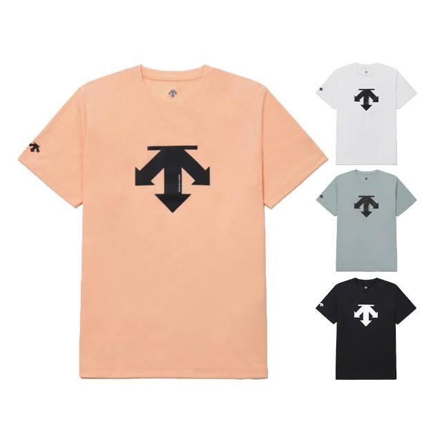 【DESCENTE】迪桑特 TOUGH 男士 吸濕快乾微寬鬆LOGO短袖T恤(黑色/珊瑚色/白色/藍色)