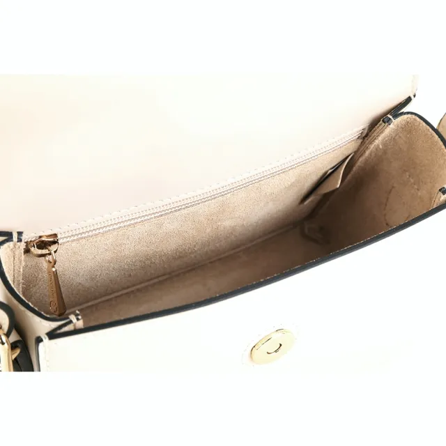 【LONGCHAMP】Box-Trot 小型 光滑小牛皮翻蓋肩 斜背包-米白