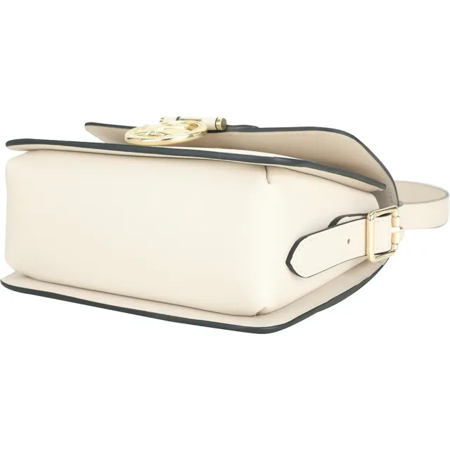 【LONGCHAMP】Box-Trot 小型 光滑小牛皮翻蓋肩 斜背包-米白
