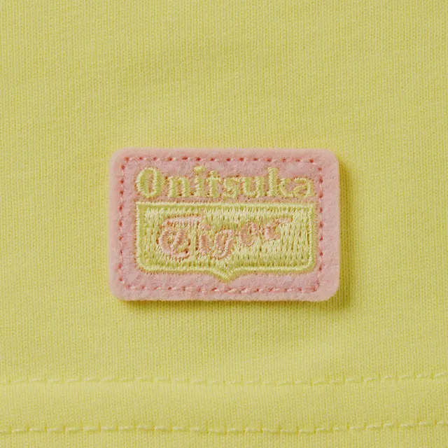 【Onitsuka Tiger】鬼塚虎-女款 LOGO 小標黃色短袖上衣(2182B773-750)