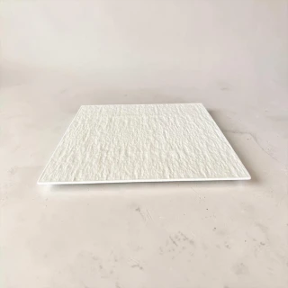 【Royal Duke】冰川紋骨瓷-7.5吋方平盤★買一送一(伴手禮 點心盤 西餐 日式 無菜單料理 禮贈品 立體紋路)