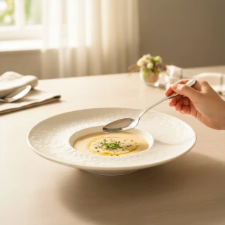 【Royal Duke】冰川紋骨瓷-10吋草帽盤★買一送一(伴手禮 濃湯盤 西餐 日式 無菜單料理 禮贈品 立體紋路)